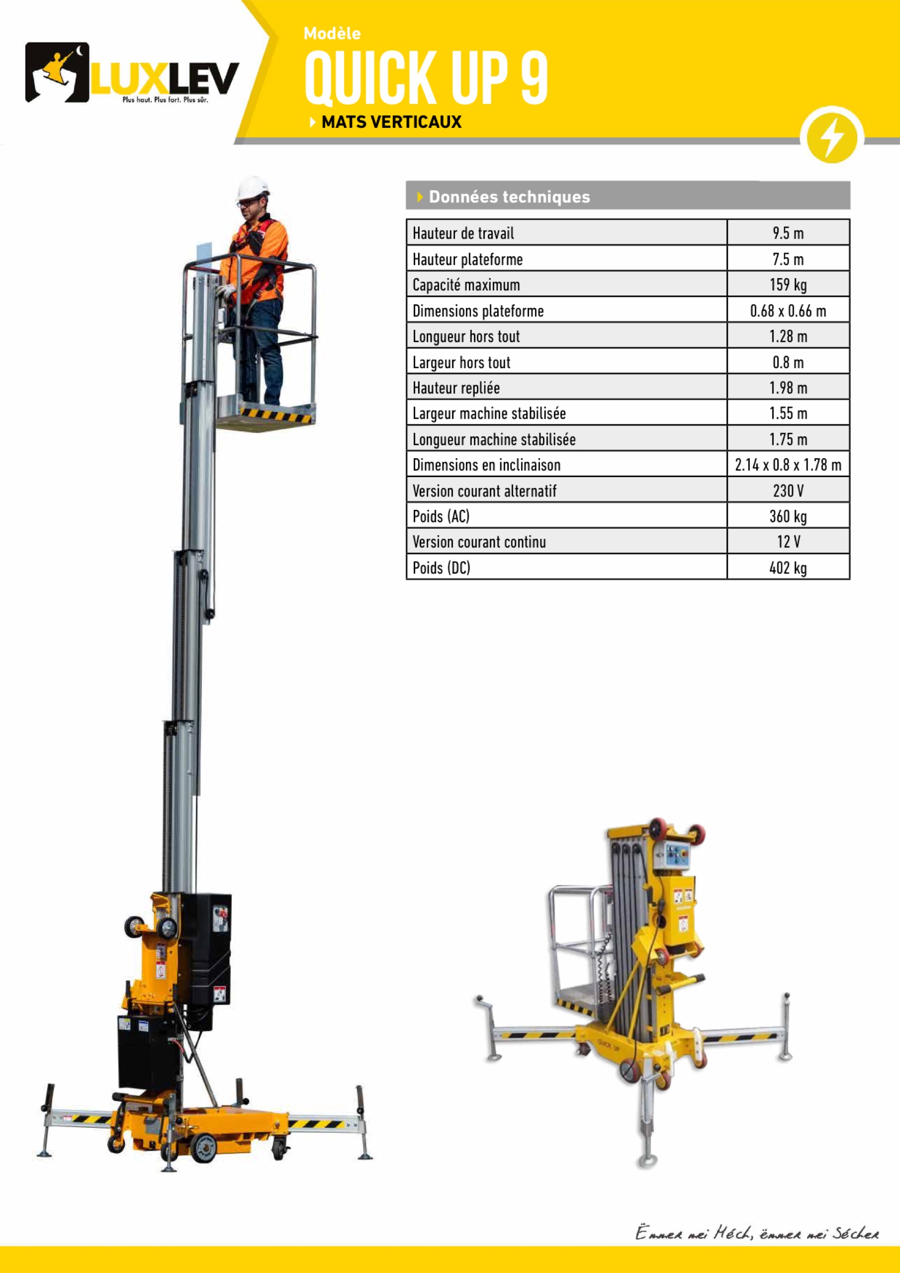 Lire la suite à propos de l’article Haulotte QUICK-UP 9 ( 4227C )